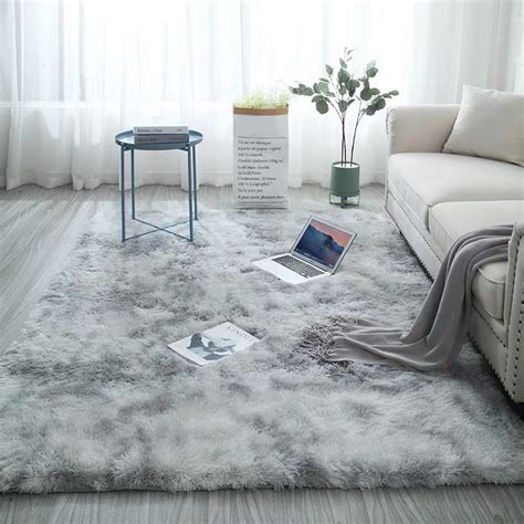 Smooth Soft Large Shaggy Fluffy Rugs Anti-Skid Area Rug Dining Room ...