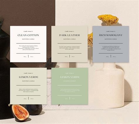 Premade Modern Minimalist Label Design, Homemade Candle Product Label, Personalized Candle ...