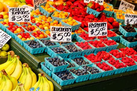 Fruit and Berries at Pike Place Market Stock Image - Image of seasonal, market: 254059947