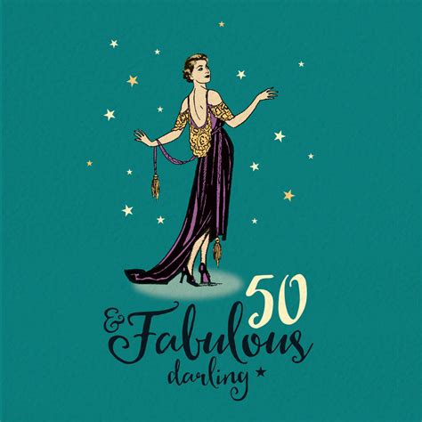 50th Birthday Card For Her ‘Fabulous 50’ By The Typecast Gallery