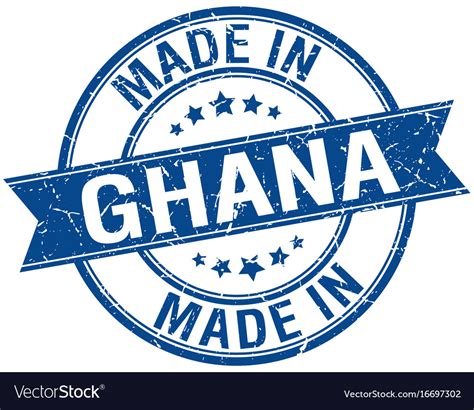 Made in ghana blue round vintage stamp Royalty Free Vector