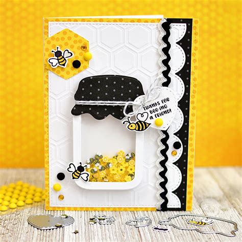 Bumble Bee jar shaker card! Make the cutest handmade bug themed cards ...