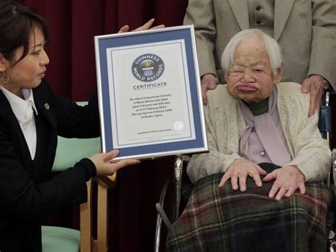 Japan names world's oldest woman | Guinness world records, Misao okawa, World records