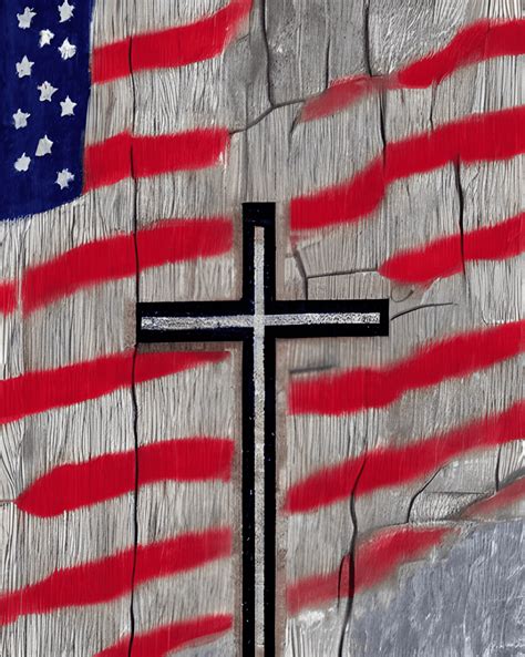 Christian Cross American Flag Graphic · Creative Fabrica