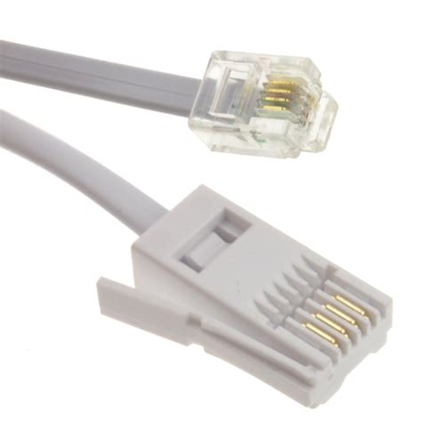 Telephone Line Cord (BT 431A to RJ11 6P4C Plug), 3m WHITE