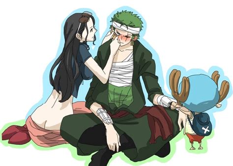 Zoro and Robin and Chopper - patching him up | Zoro