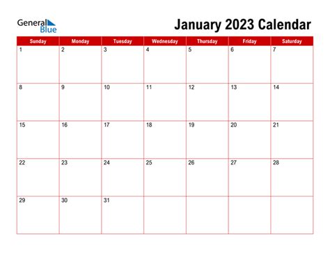 January 2023 Calendar With Holidays Printable - Time and Date Calendar ...