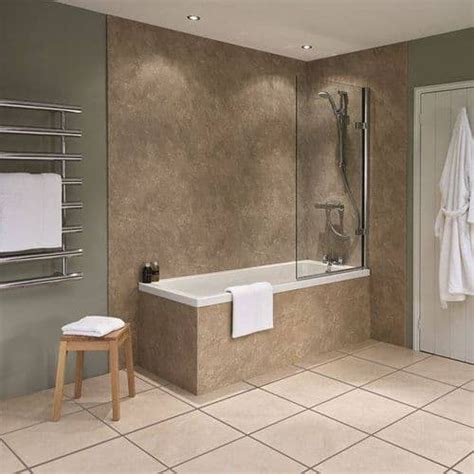 Nuance Shower Bathroom Wall Panels - Classic Travertine - Riven