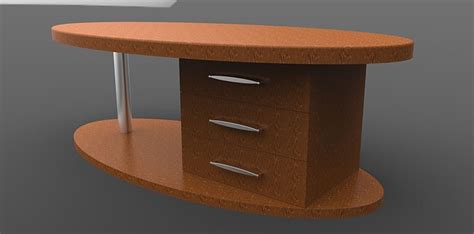 Desk with two drawers free 3D model | CGTrader