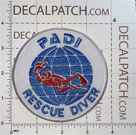 PADI Professional Association of Diving Instructors Rescue Diver Patch - Decal Patch - Co