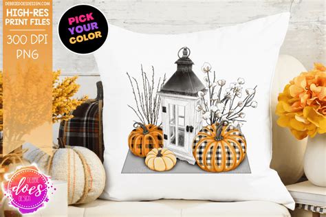 Farmhouse Pumpkin & Lantern - Choose your Color - Sublimation/Printabl ...