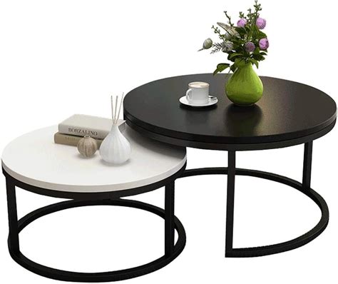 Coffee Tables Round Side Tables Modern End Tables Nesting Tables for Balcony and Living Room ...