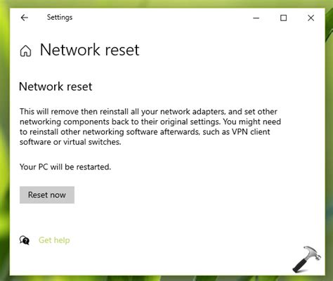 How to reset network adapter in Windows 10