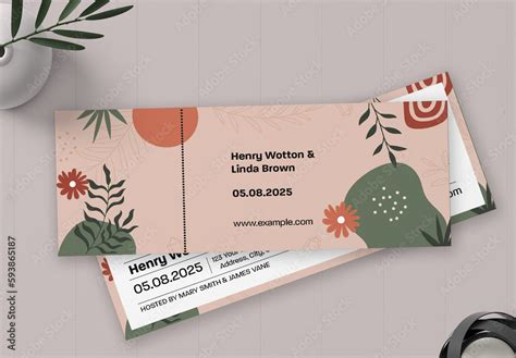 Wedding Invitation Ticket Design Layout Stock Template | Adobe Stock