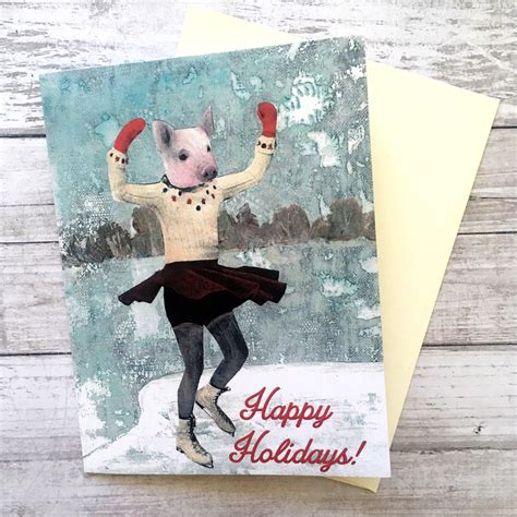 Pig Holiday Card Sets Pig Card Box Christmas Card Vintage | Etsy