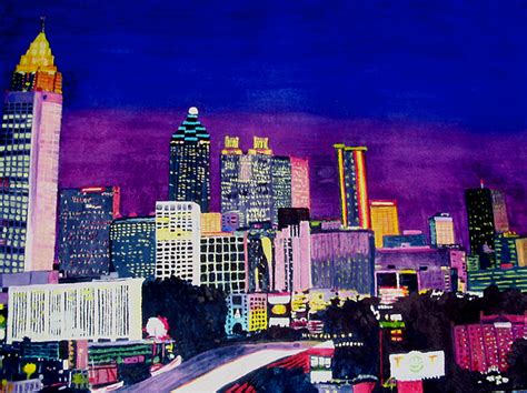 Atlanta Skyline Painting at PaintingValley.com | Explore collection of ...