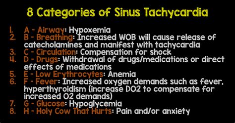 The Approach To The Most Common Cardiac Dysrhythmia: 8 Causes of Sinus Tachycardia - R.E.B.E.L ...