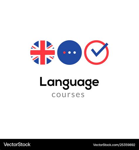 English language school logo course concept Vector Image