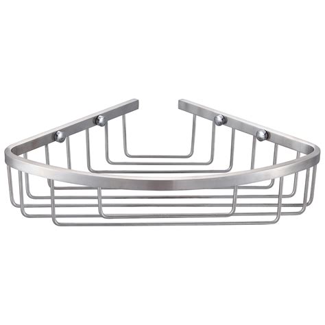 Brushed Nickel Metal Corner Shelf | Floor and Decor