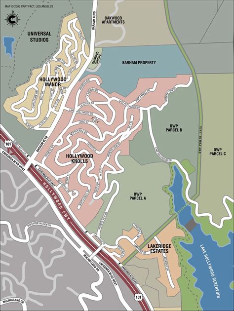 Map of the Hollywood Knolls and Manor | Hollywood hills, Map, Celebrity ...