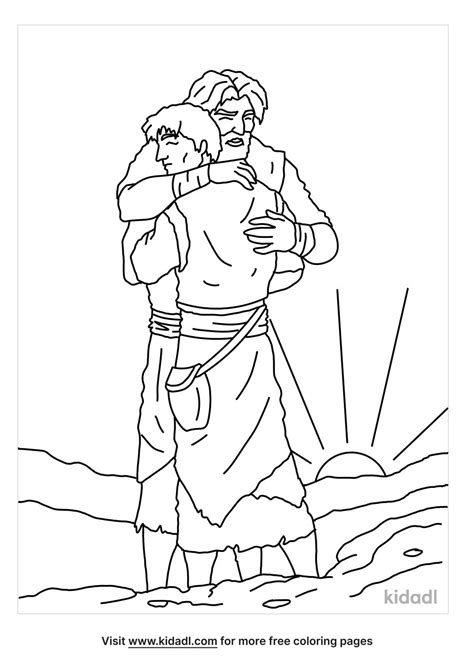 Free Esau Forgives Jacob Coloring Page | Coloring Page Printables | Kidadl