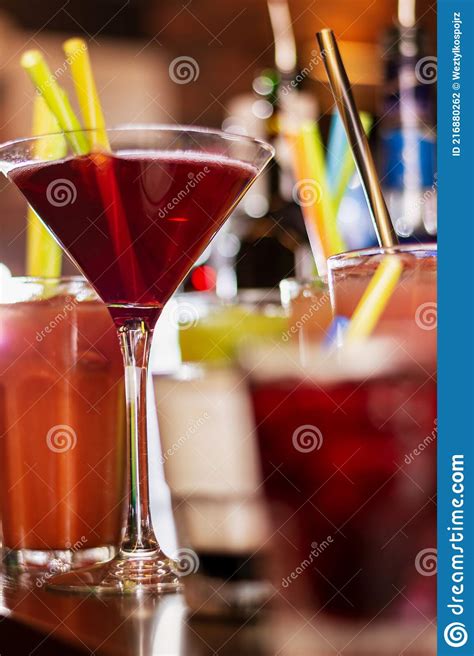 Drink on Bar Table Close Up Stock Photo - Image of party, restaurant ...