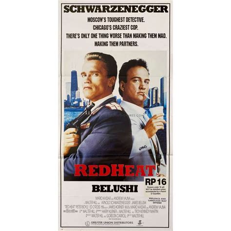 RED HEAT Australian Movie Poster - 13x30 in. - 1988