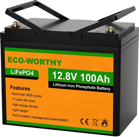 Buy ECO-WORTHY 12V 100AH Mini Size Group 24 LiFePO4 Lithium Battery with BMS, Up to 15000 Deep ...
