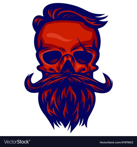 Bearded skull logo design template Royalty Free Vector Image