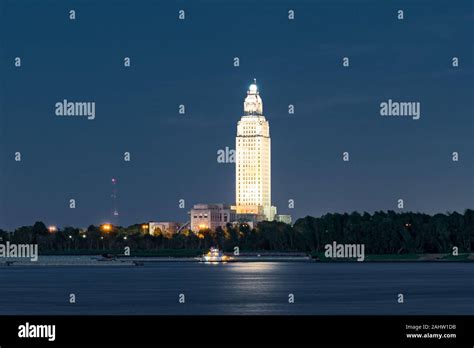 Louisiana State Capitol Building in Baton Rouge along the Mississippi ...