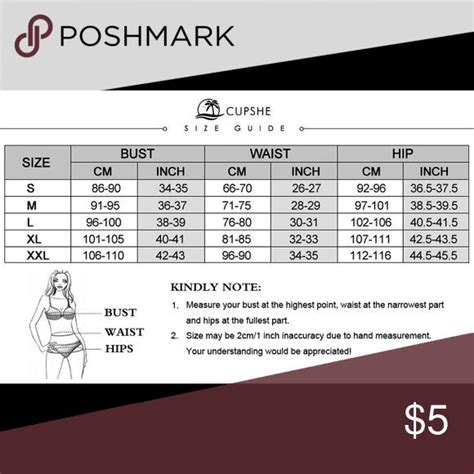 Cupshe size chart | Cupshe, Size chart, Chart