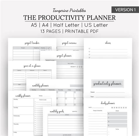 Productivity Planner Template