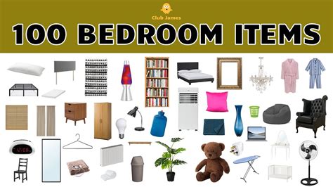 English Vocabulary - 100 BEDROOM ITEMS - YouTube