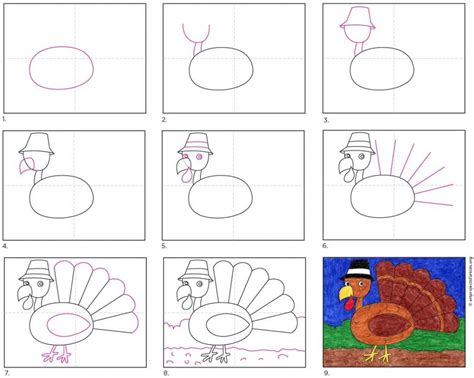 How to Draw a Cartoon Turkey · Art Projects for Kids