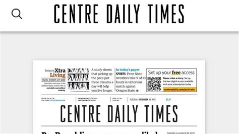 Changes to Centre Daily Times weekend print, daily eEdition | Centre ...