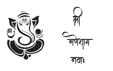 Download Ganpati Black and white illustration, happy Ganesh chaturthi ...