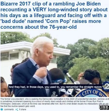 Joe Biden Claims Gang Leader Named ‘Corn Pop’ Threatened Him With Straight Razor in 1960s ...