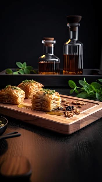 Premium AI Image | Baklava layered pastry dessert made of filo pastry ...