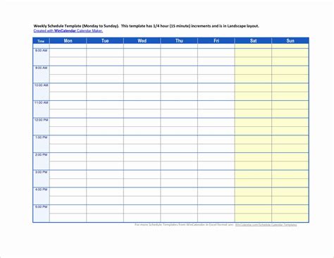 Excel Work Schedule Template Inspirational 7 Work Schedule Template Excel | Schedule template ...