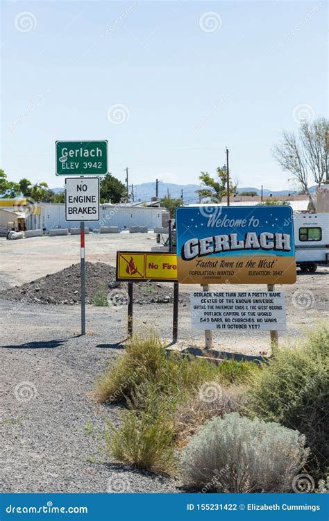 Welcome To Gerlach Sign in Nevada by Burning Man Black Rock Desert ...