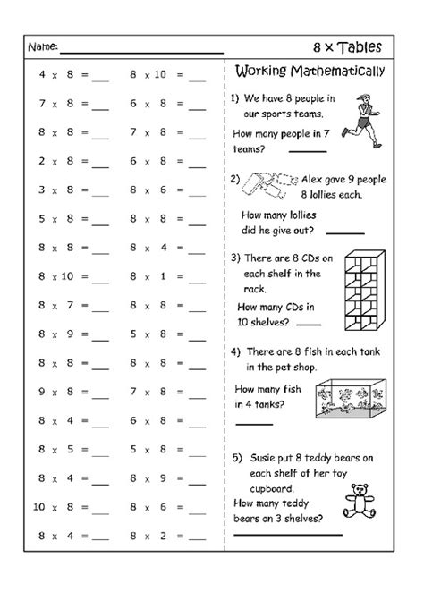 Printable 8 Times Table Worksheets | Activity Shelter