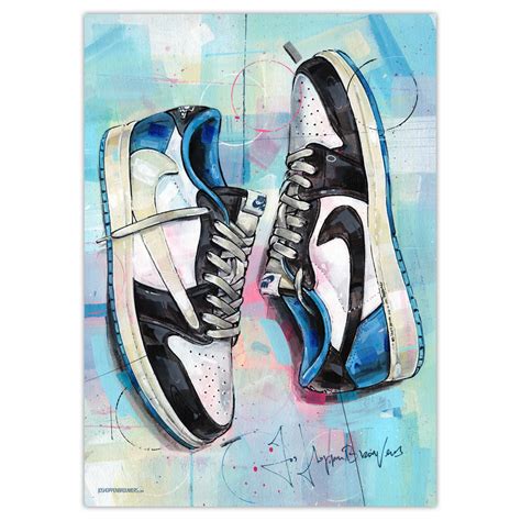 Nike air Jordan 1 low Travis Scott Fragment affiche (70x50cm) – Jos ...