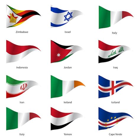 Premium Vector | Set flags of world sovereign states vector illustration