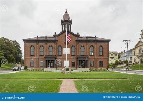 Facade of the Historical Town Hall, Plymouth, MA USA Stock Image - Image of pilgrim, politics ...