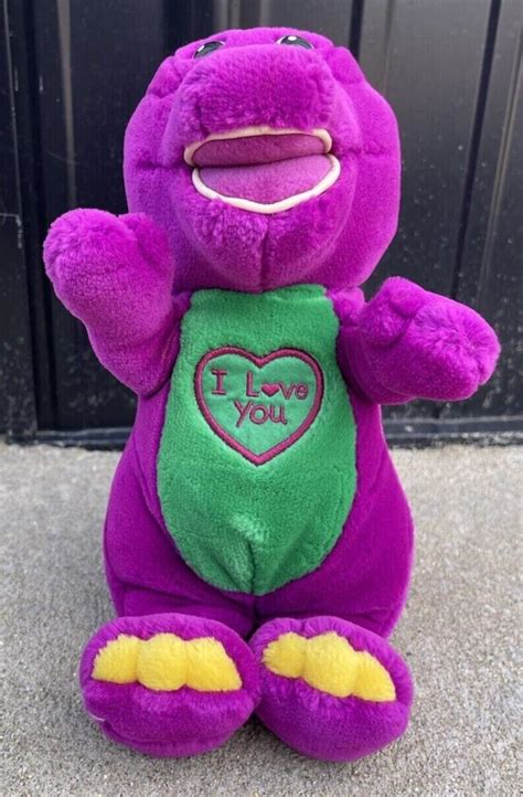 Plush Barney the Purple Singing Dinosaur Vintage Sings I LOVE YOU Plush ...