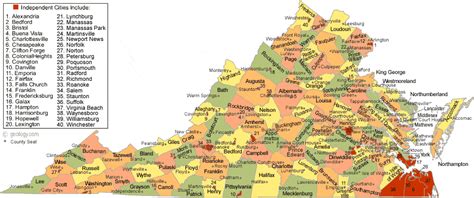 Virginia County Map
