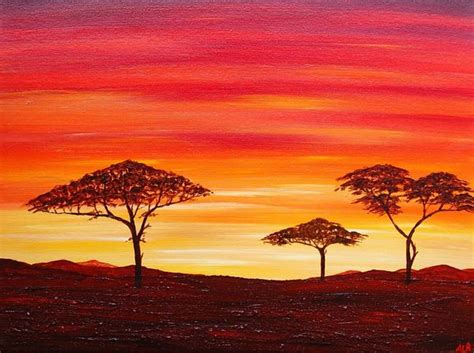 African Savannah Sunset - Acrylic