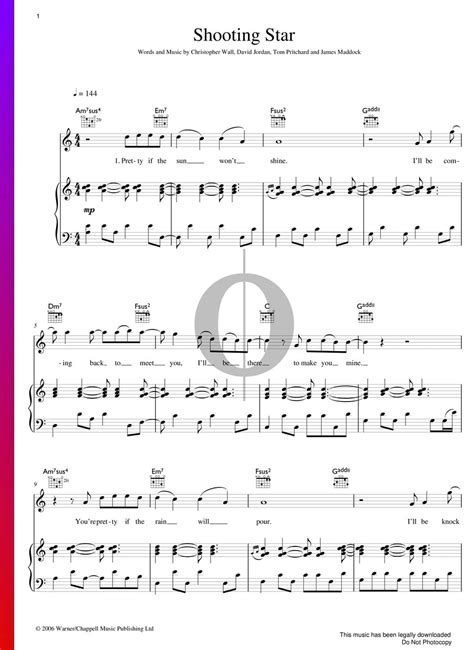 Shooting Star (Air Traffic) Piano Sheet Music - OKTAV