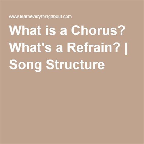 What is a Chorus? What's a Refrain? | Song Structure Refrain, Me Me Me ...