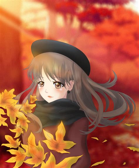 ArtStation - Autumn anime Girl